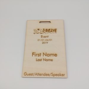plywood custom event badges