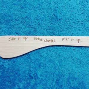 engraved wooden spatula