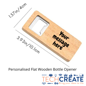 personalised flat wooden bottle opener