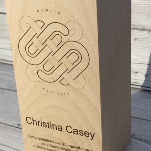 Wooden birch trophy tower award